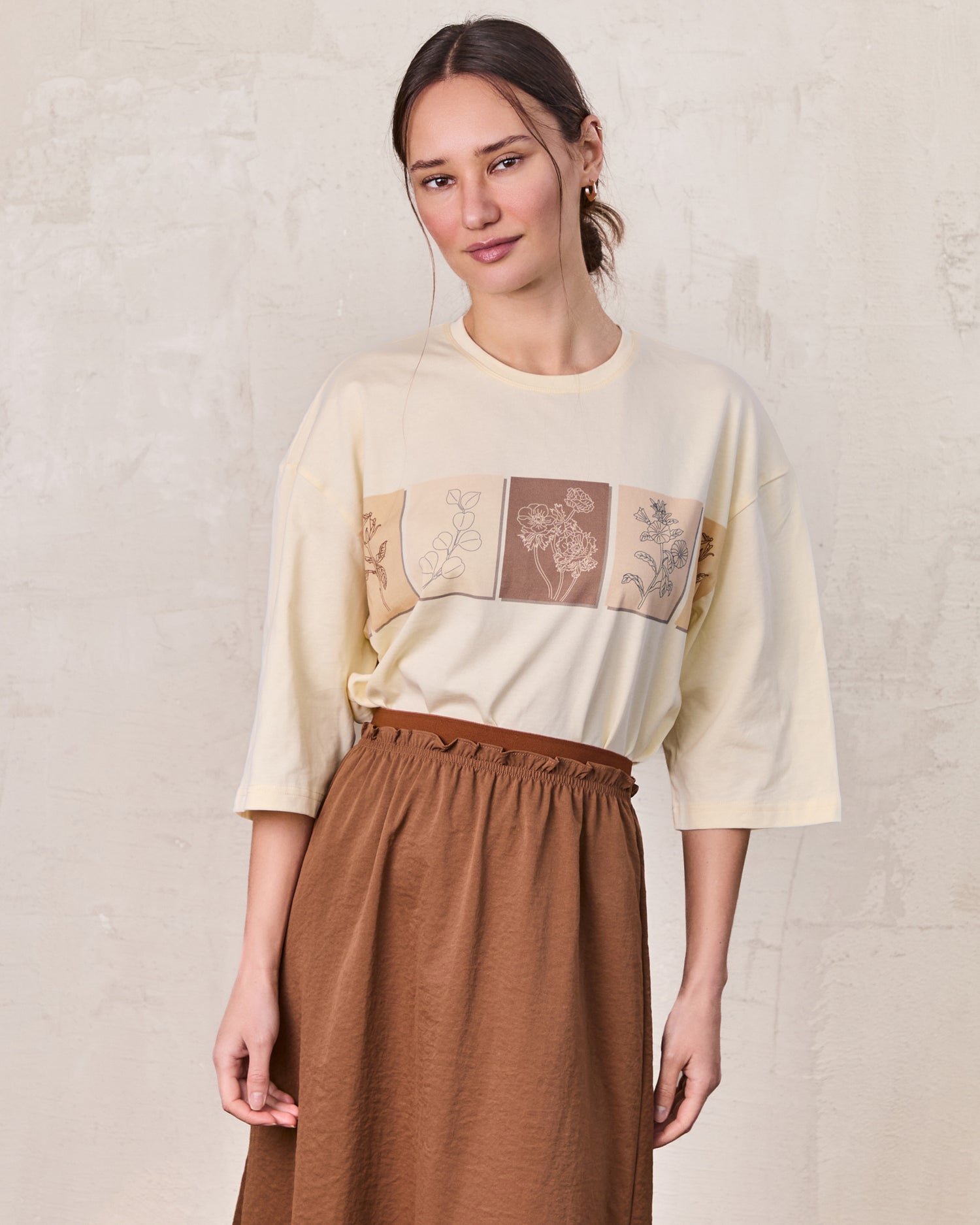 Oversized Printed Tee-Flower Box