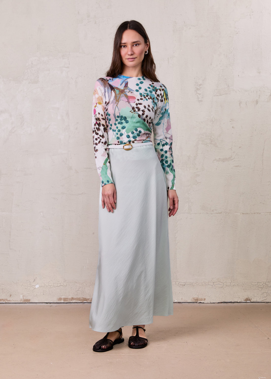 Printed Sweater-Vine Branch