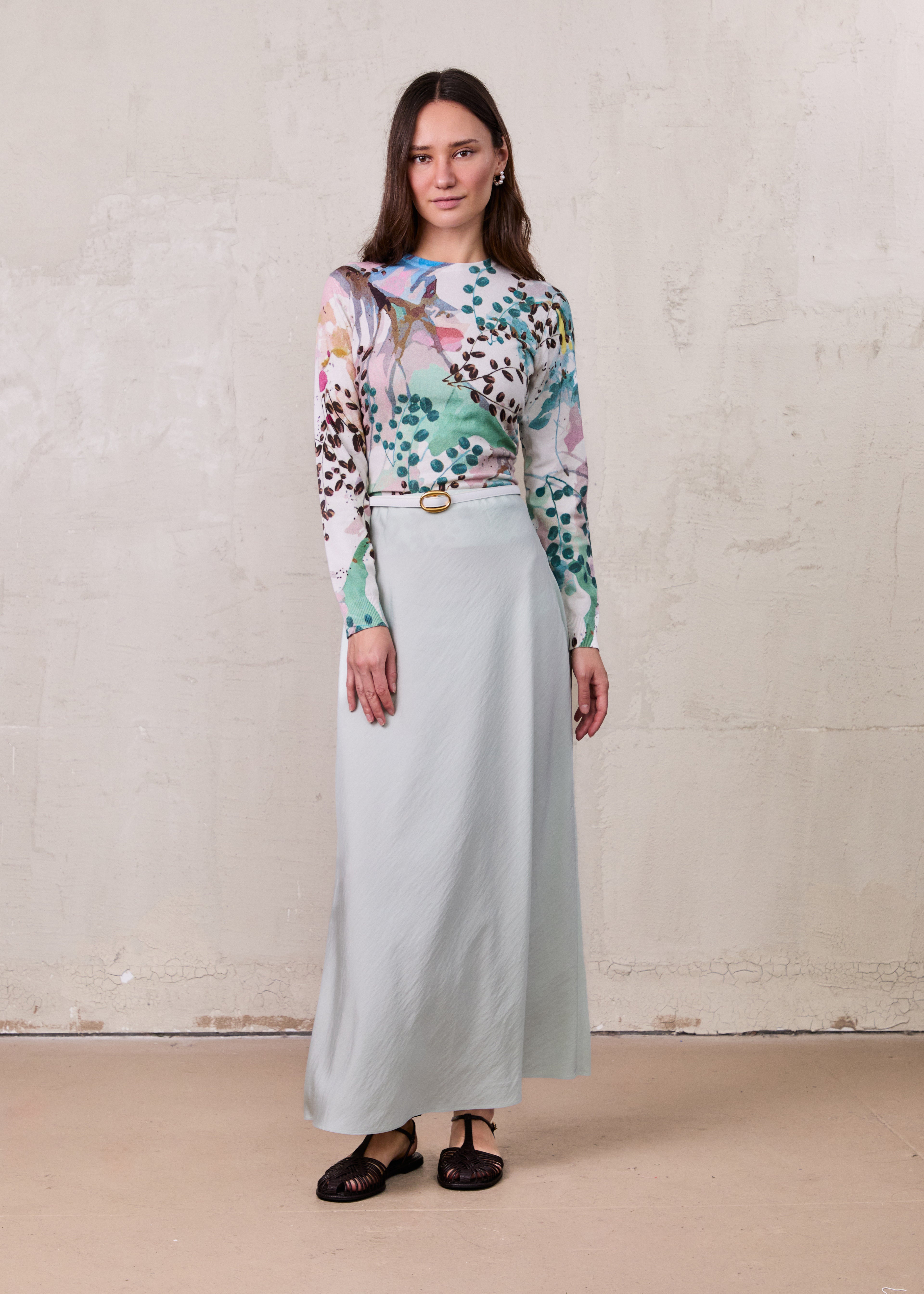 Printed Sweater-Vine Branch