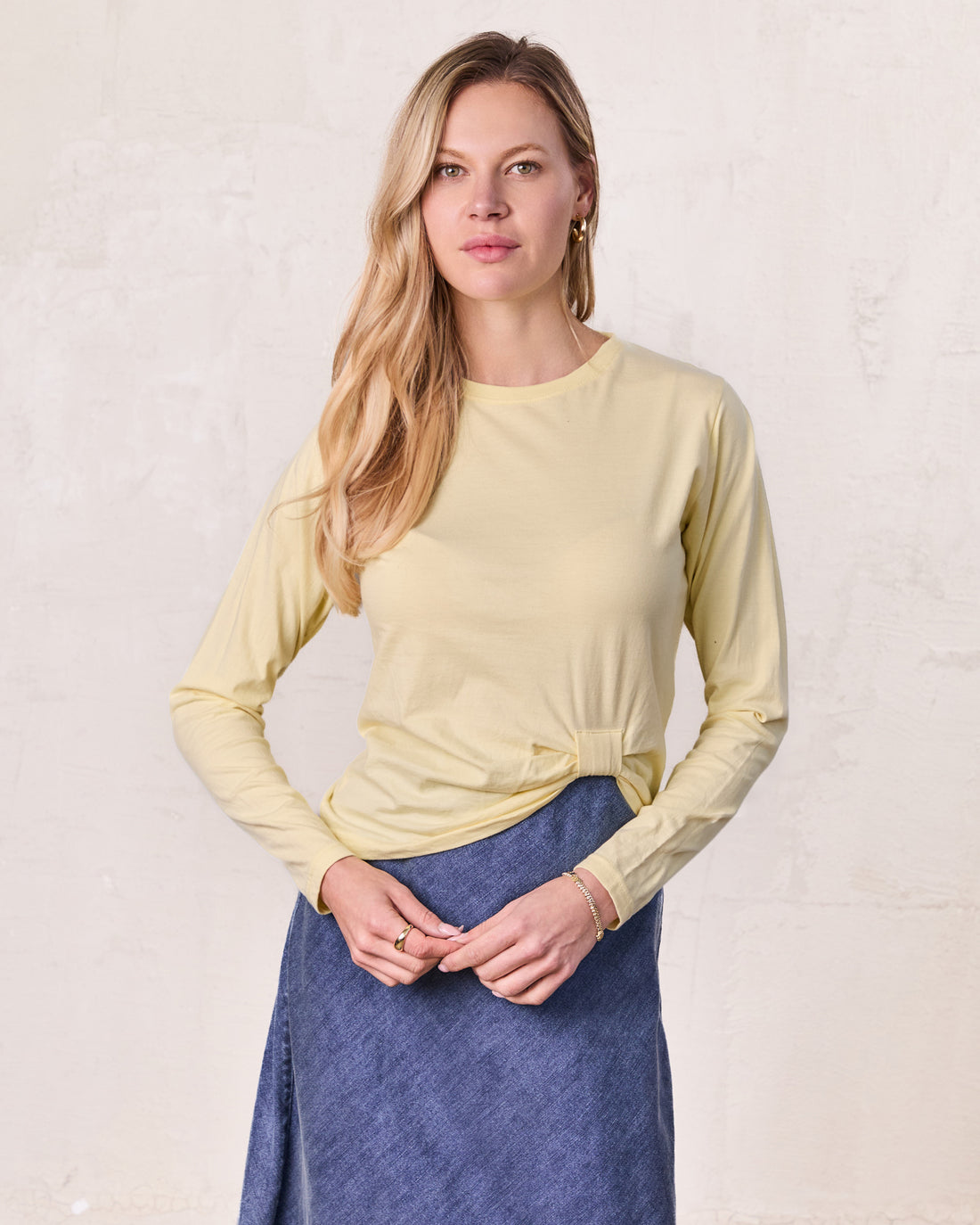 Side Knot Tee-Yellow