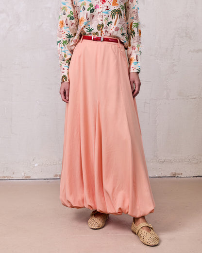 Lightweight Bubble Skirt-Peach