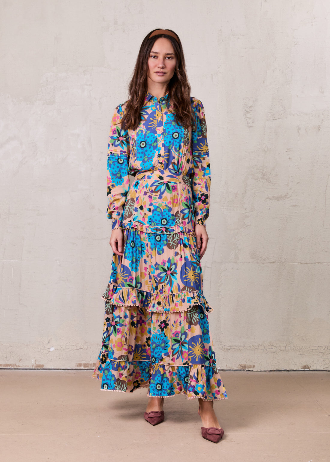 Pintuck Detail Blouse-Peach Craze