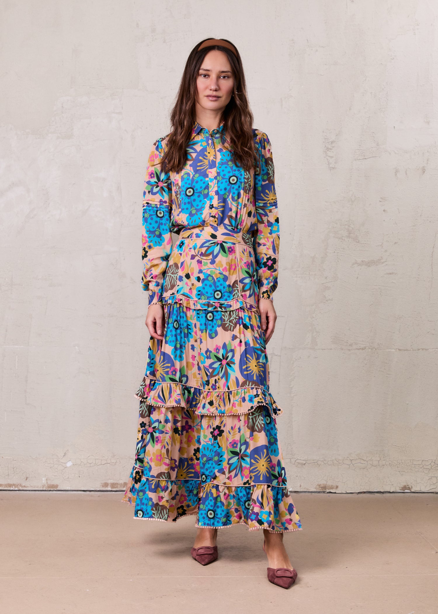 Pintuck Detail Blouse-Peach Craze