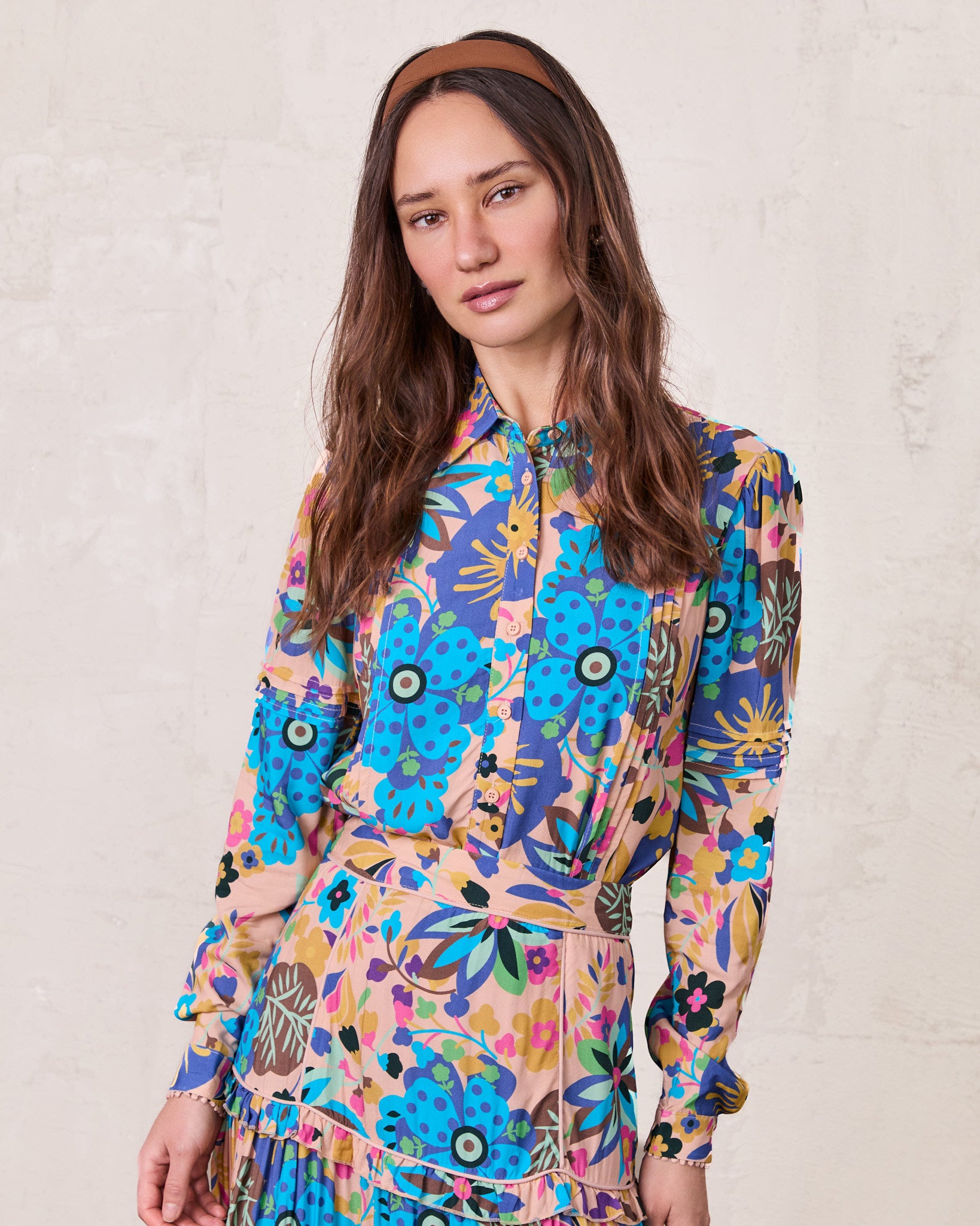 Pintuck Detail Blouse-Peach Craze