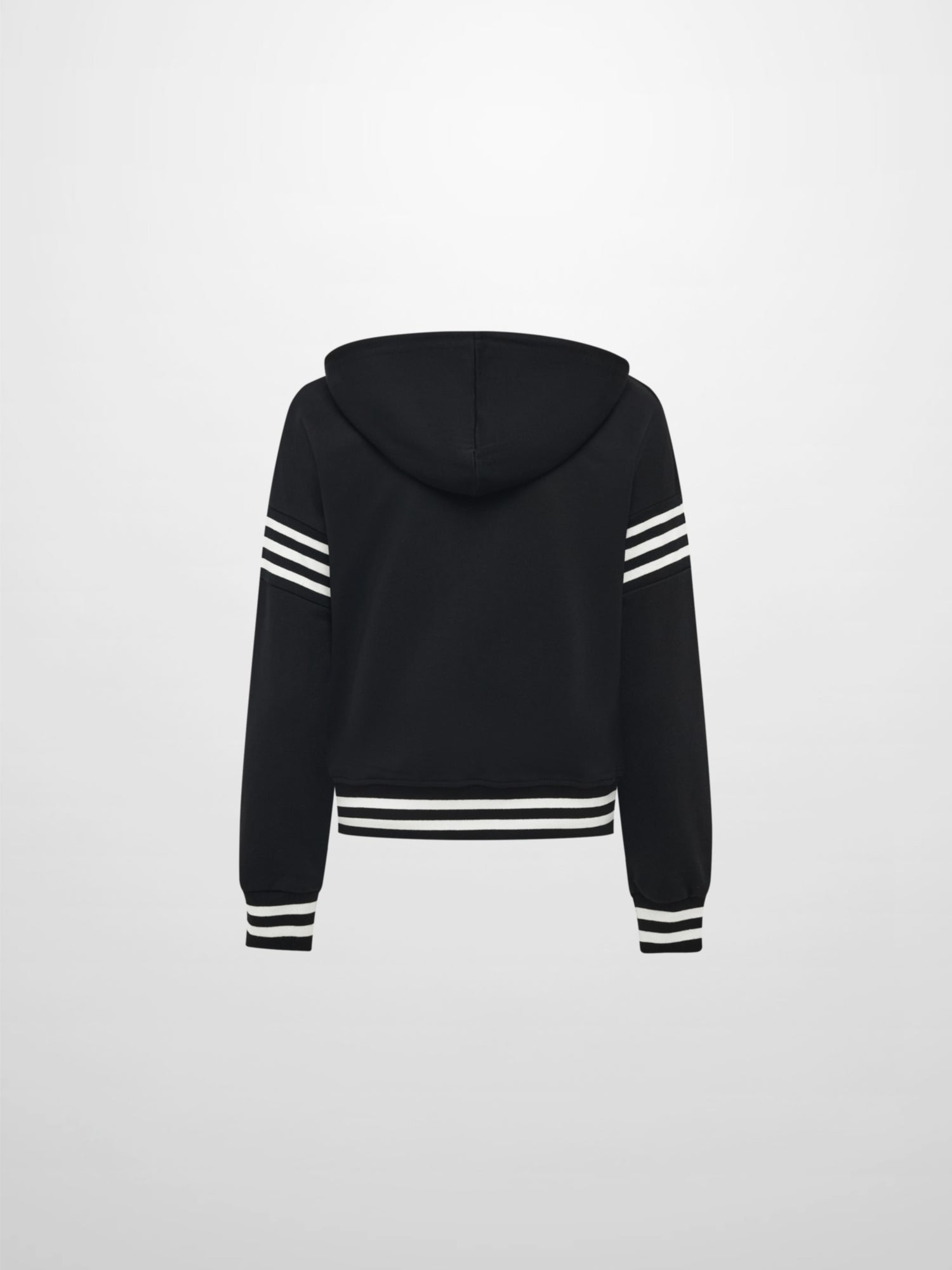 Half Zip Hoodie Sweatshirt - Black/White