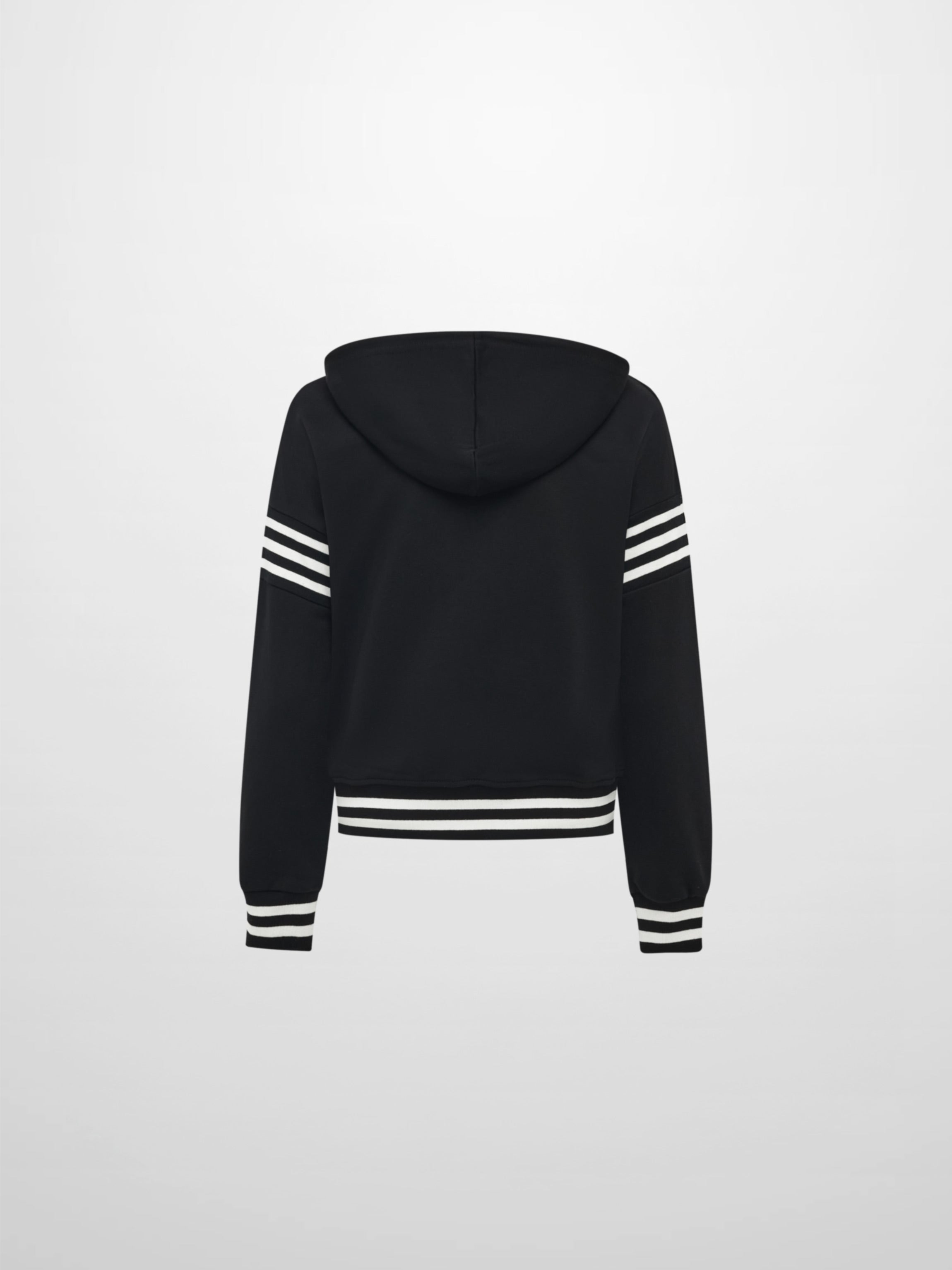 Half Zip Hoodie Sweatshirt - Black/White