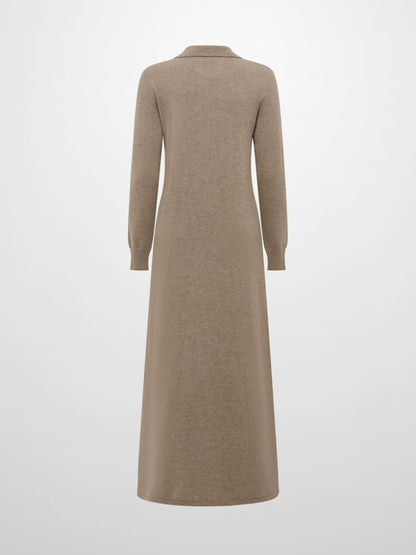 Knit Maxi Polo Dress - Camel