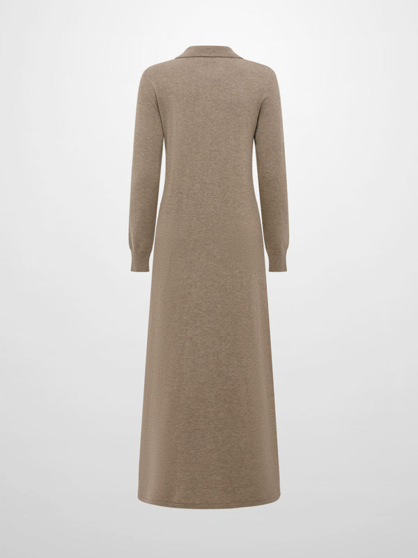 Knit Maxi Polo Dress - Camel