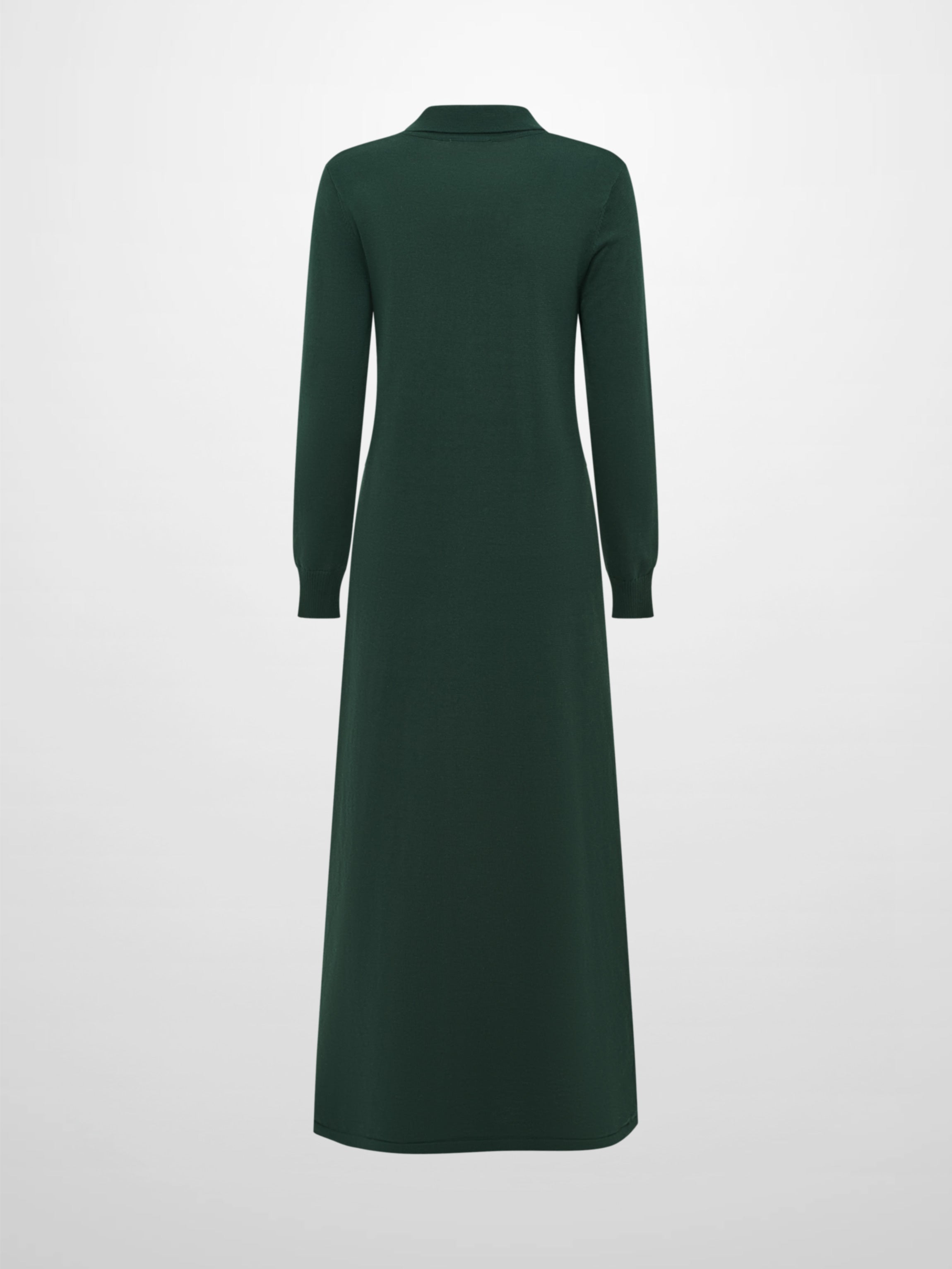 Knit Maxi Polo Dress - Green