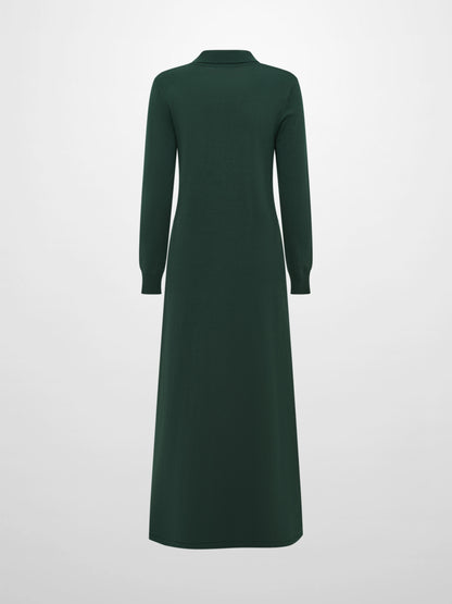 Knit Maxi Polo Dress - Green