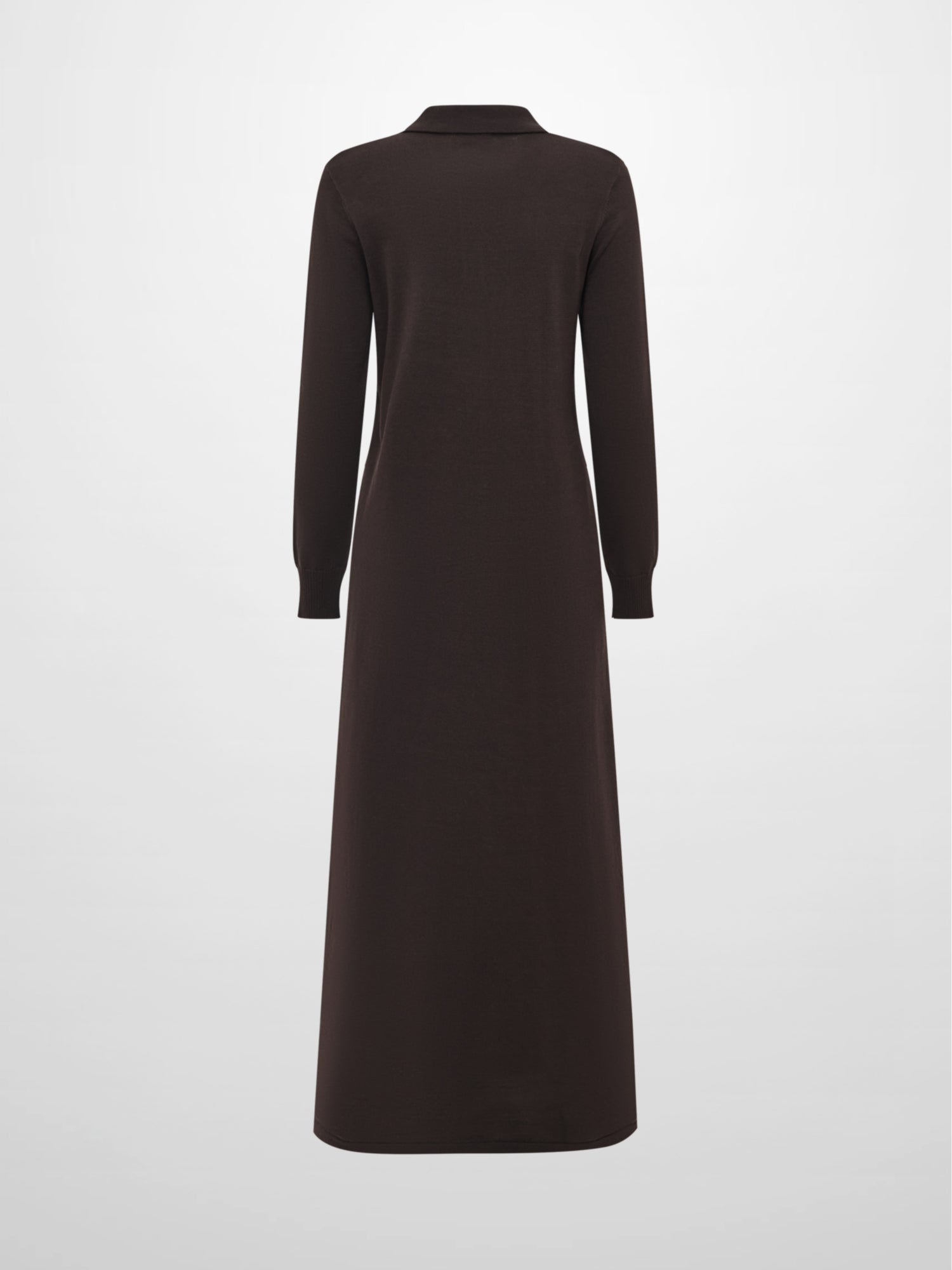 Knit Maxi Polo Dress - Brown