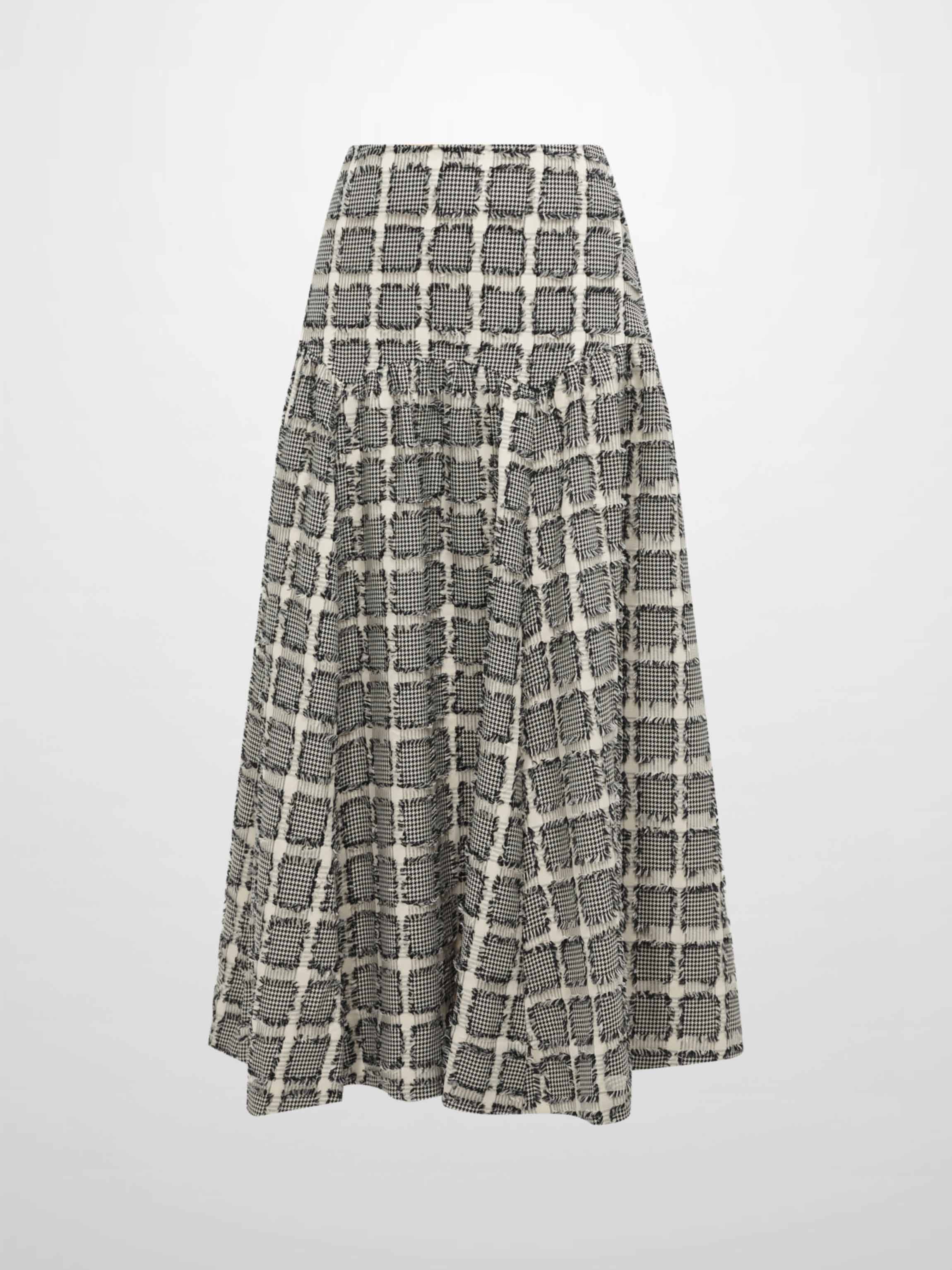 Yoke Detail Skirt - Black/White
