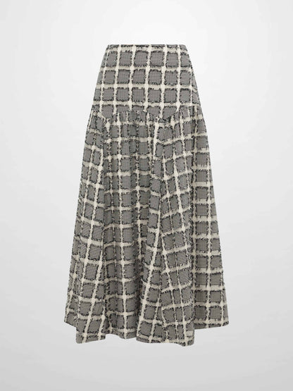 Yoke Detail Skirt - Black/White