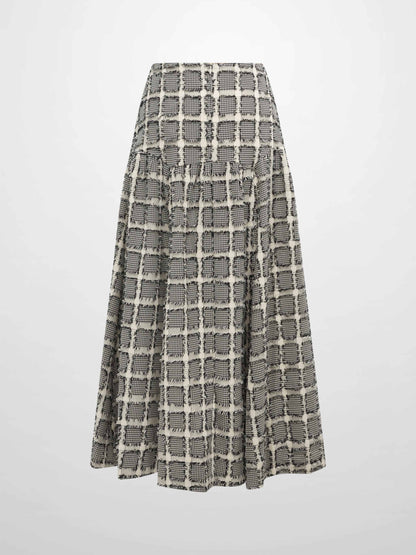 Yoke Detail Skirt - Black/White