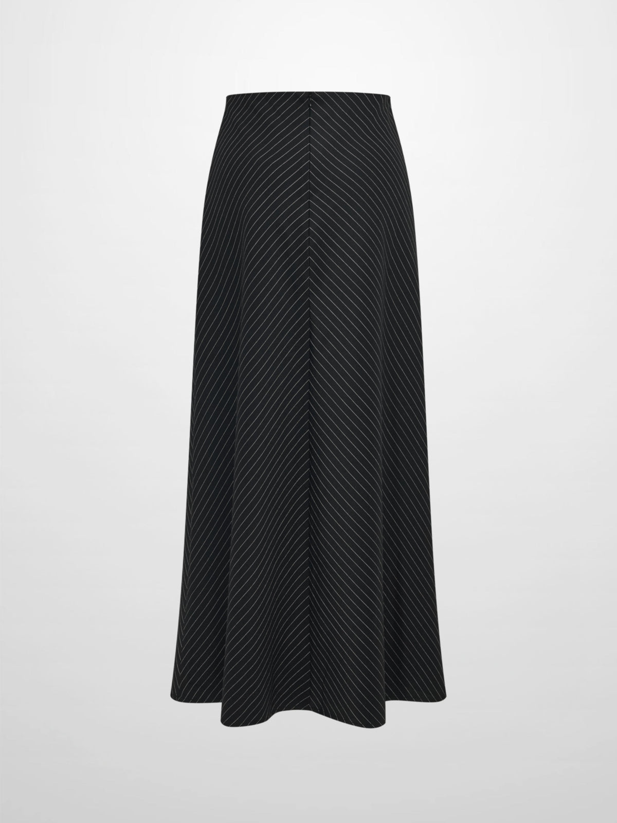 Pinstripe A-Line Skirt - Black Pinstripe