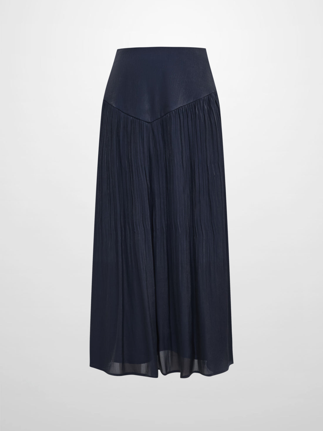Pointed Yoke Shimmer Skirt - Navy