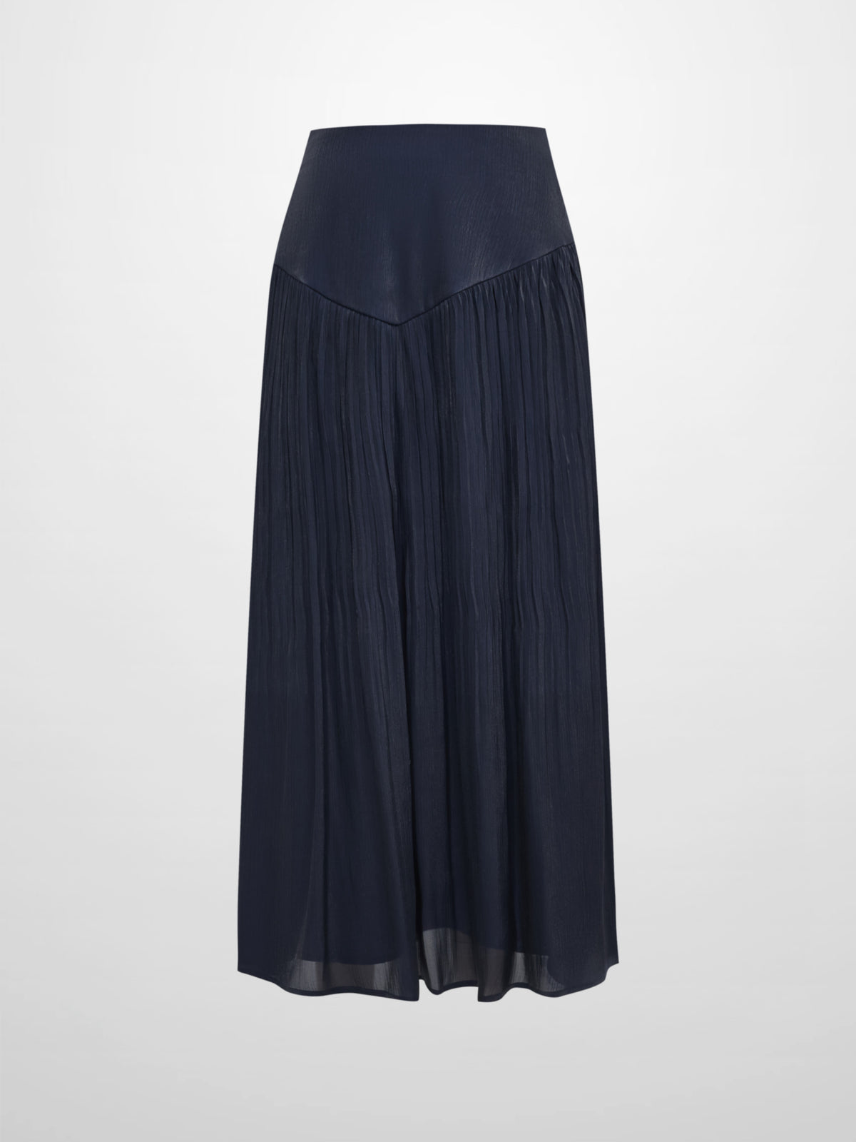 Pointed Yoke Shimmer Skirt - Navy