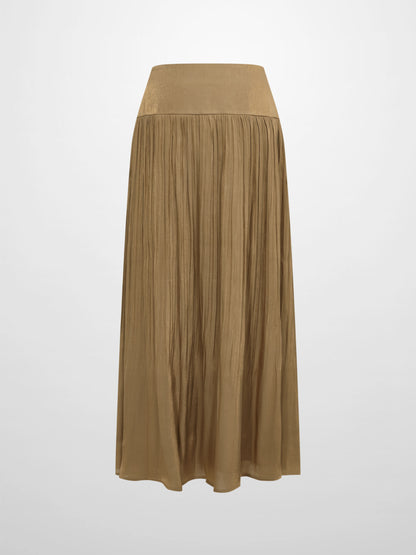Pointed Yoke Shimmer Skirt - Bronze