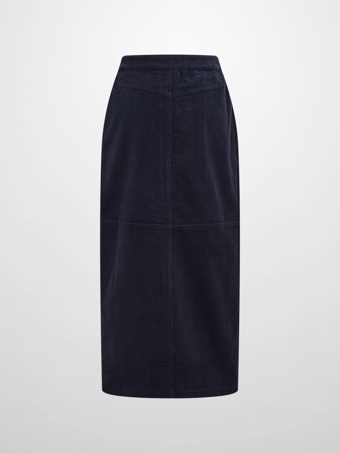 Corduroy Front Pleat Skirt - Navy