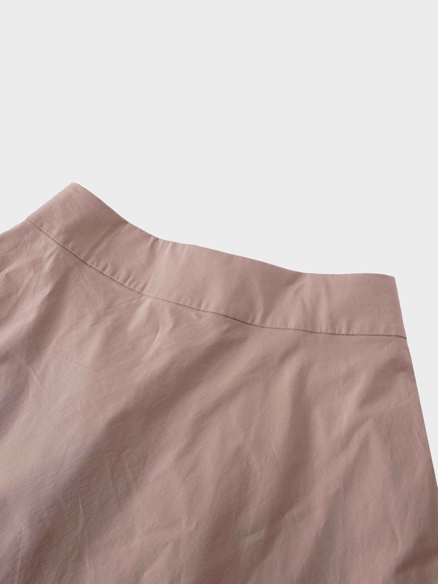 Elastic Back Maxi Cotton Blend Skirt-Tan