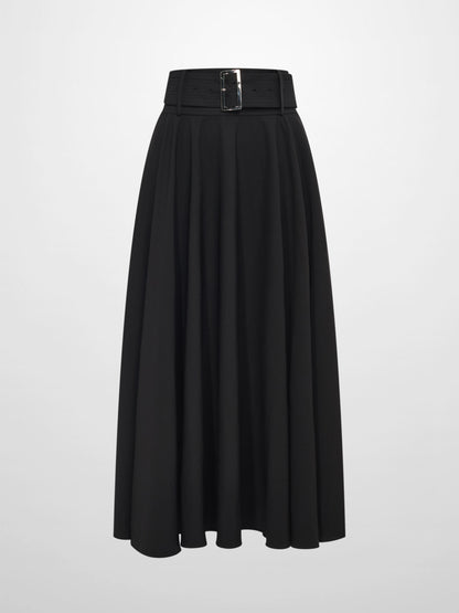 High Waisted Circle Skirt - Solid Black