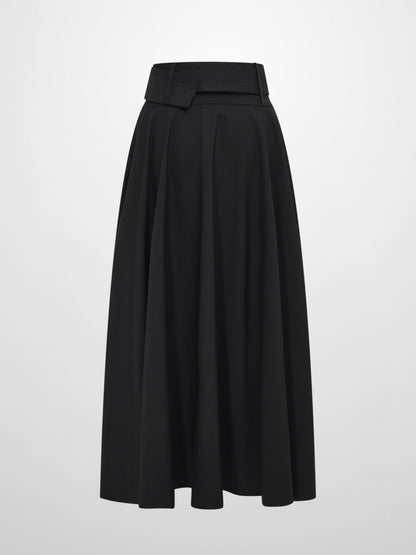 High Waisted Circle Skirt - Solid Black