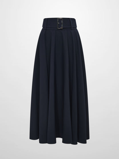 High Waisted Circle Skirt - Navy