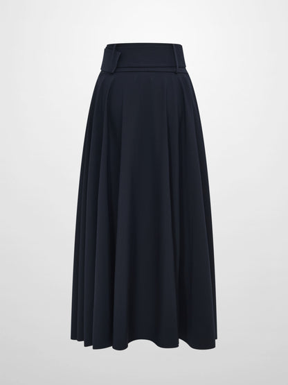 High Waisted Circle Skirt - Navy
