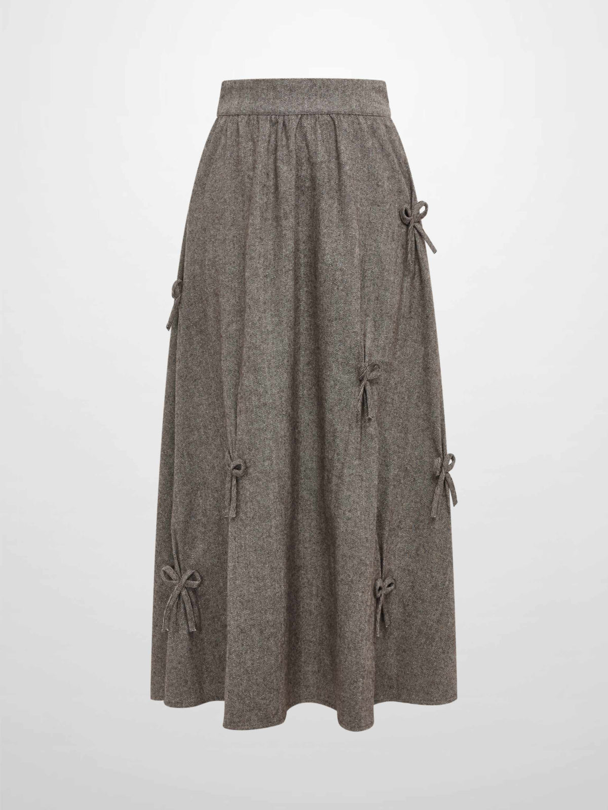 Tweed Sparkle Bow Skirt - Brown/Pink