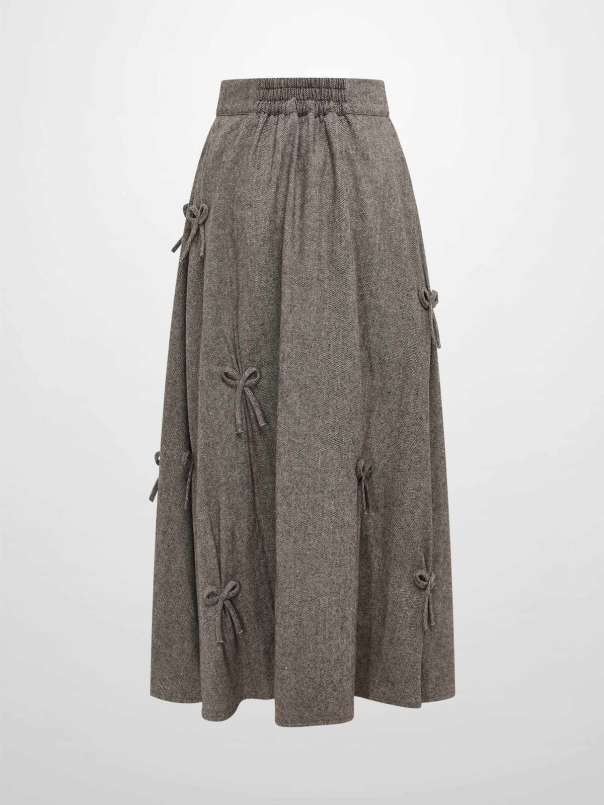 Tweed Sparkle Bow Skirt - Brown/Pink