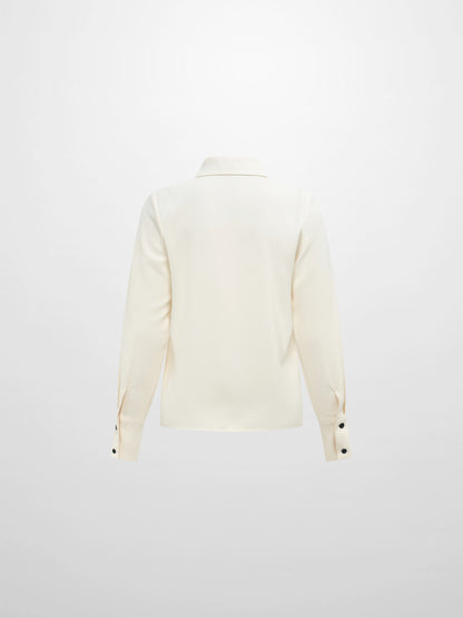 Half Pleat Oversized Blouse - Cream