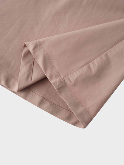 Elastic Back Maxi Cotton Blend Skirt-Tan
