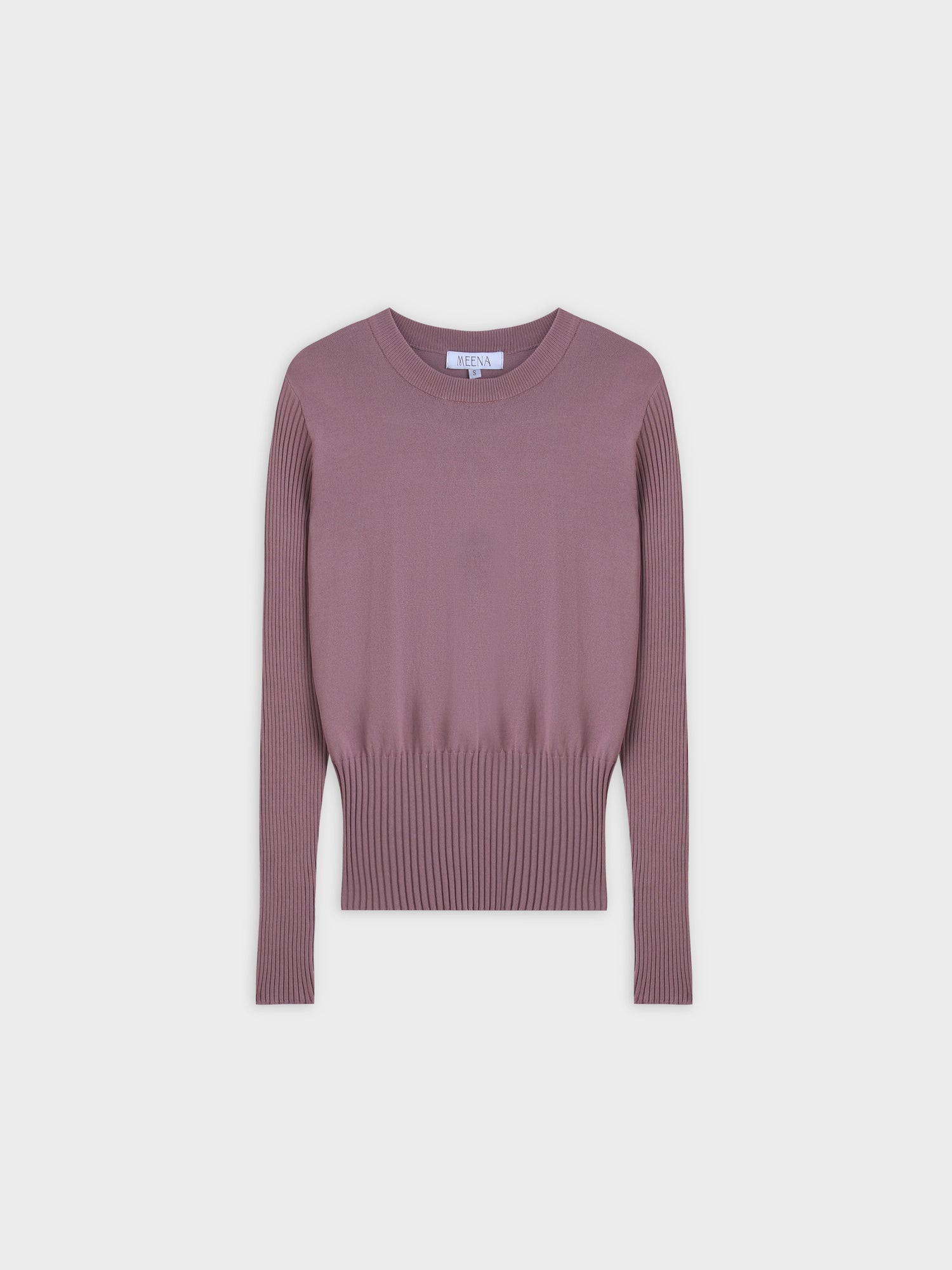 RIBBED WAISTED SWEATER-LILAC