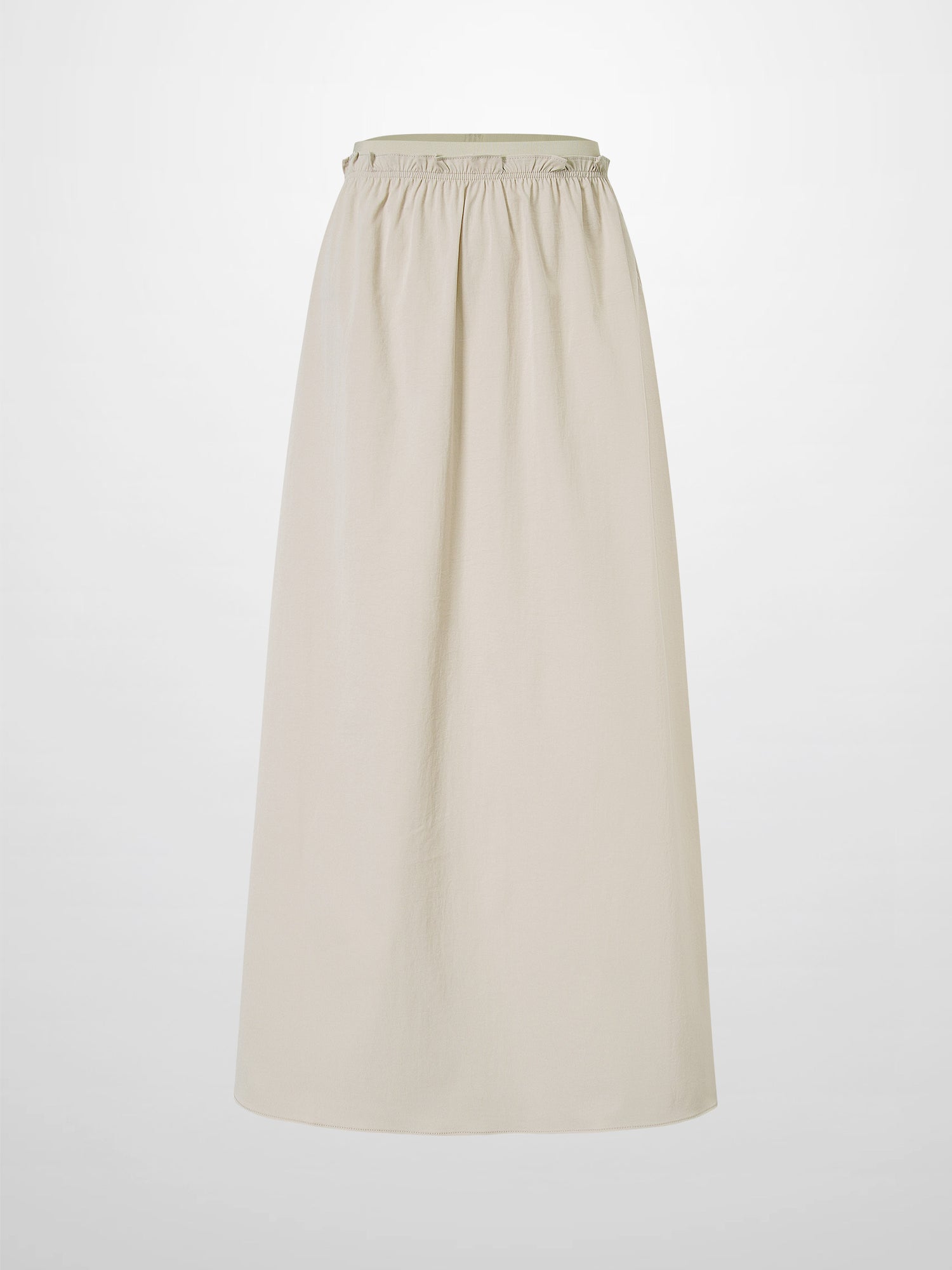 Elastic Waist Ruffle Skirt-Bone