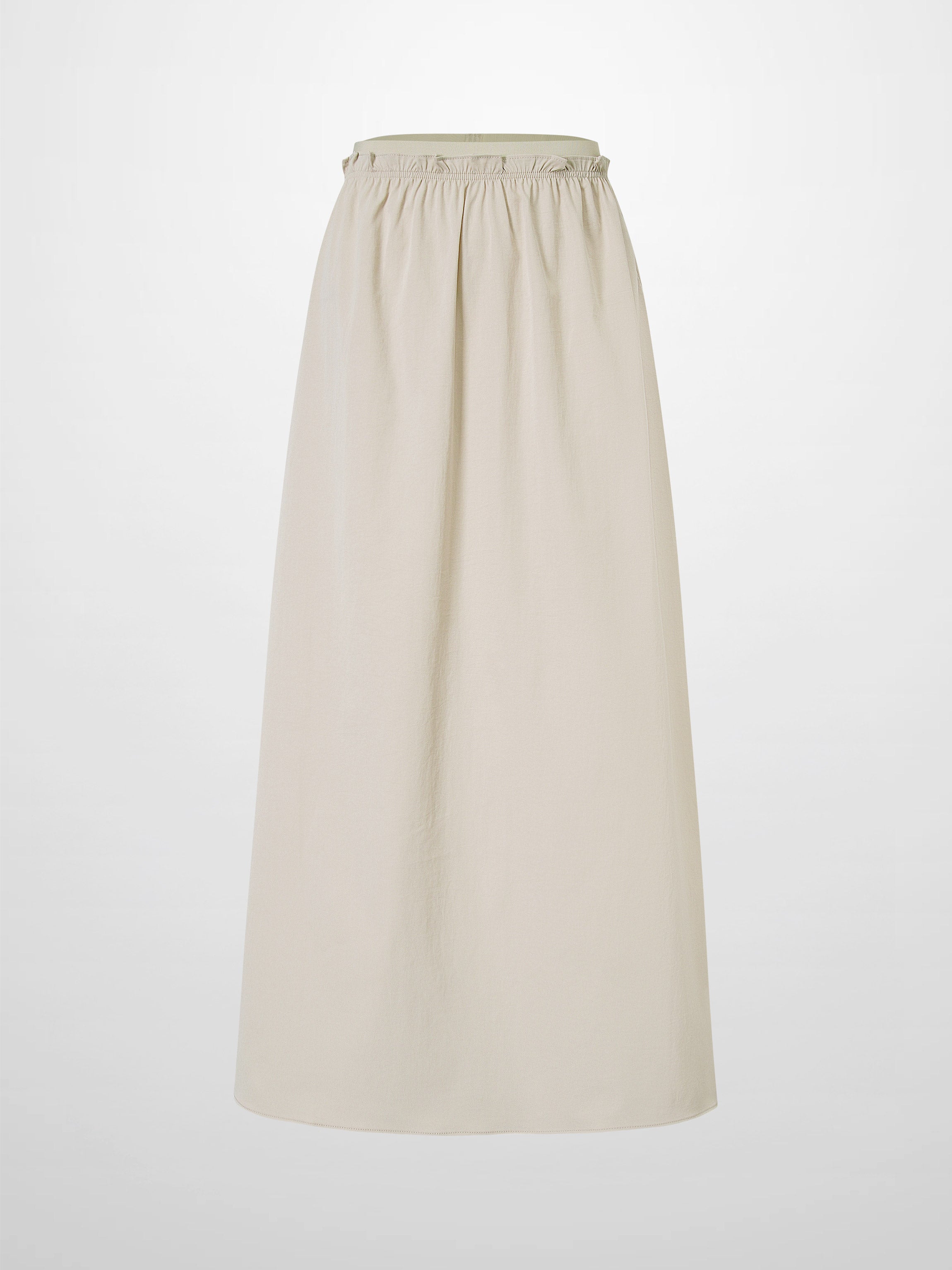 Elastic Waist Ruffle Skirt-Bone