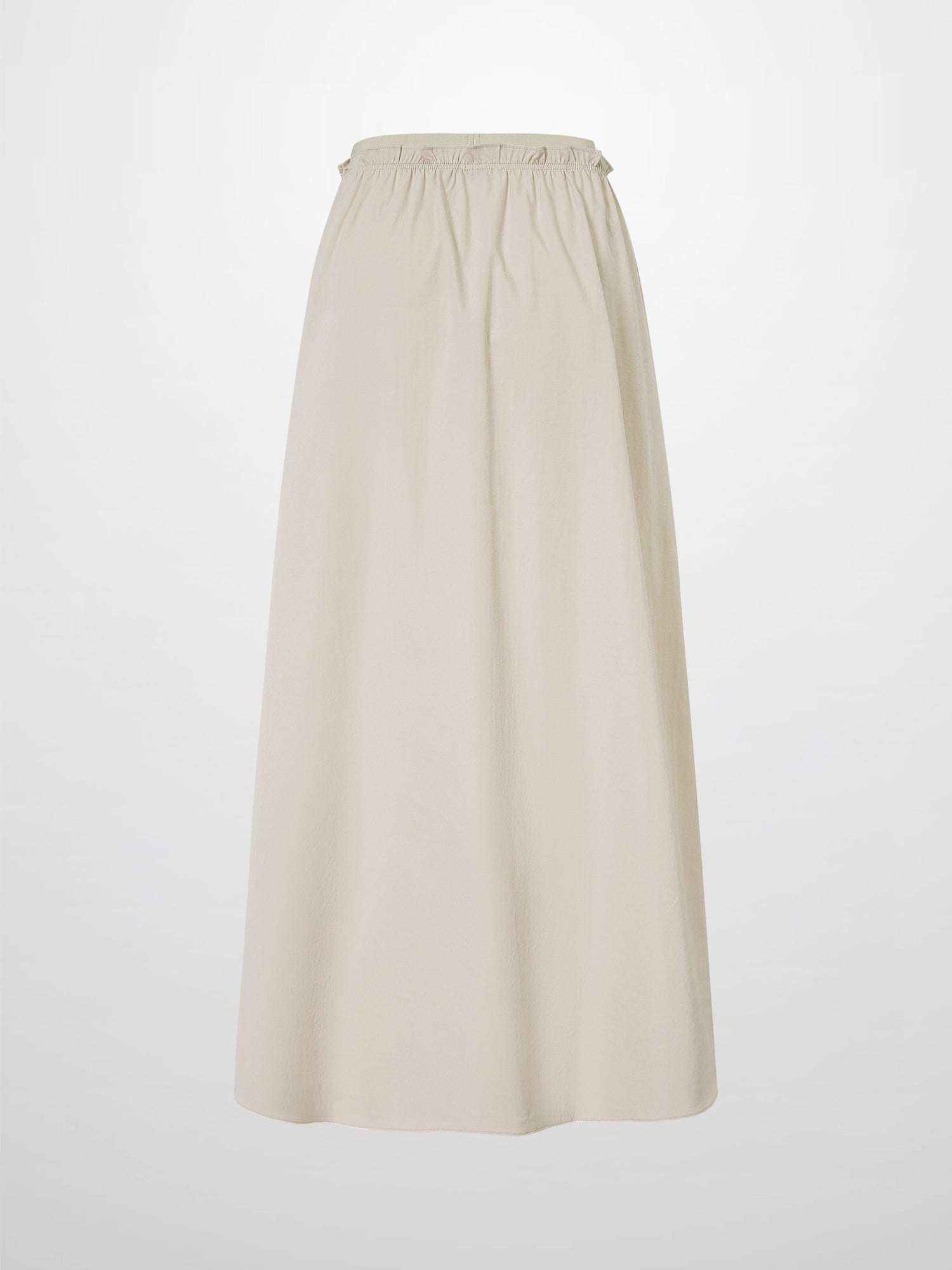 Elastic Waist Ruffle Skirt-Bone