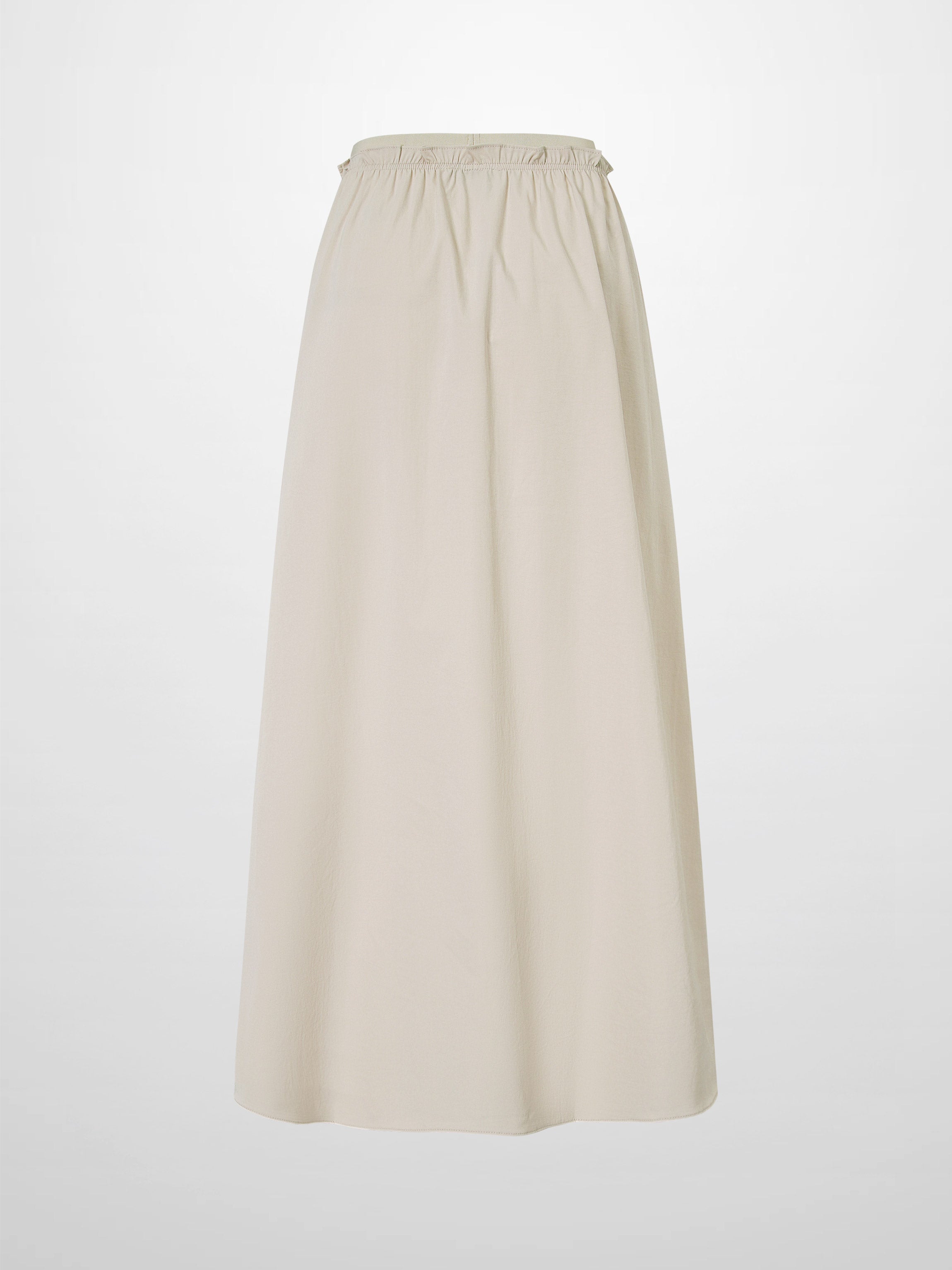 Elastic Waist Ruffle Skirt-Bone