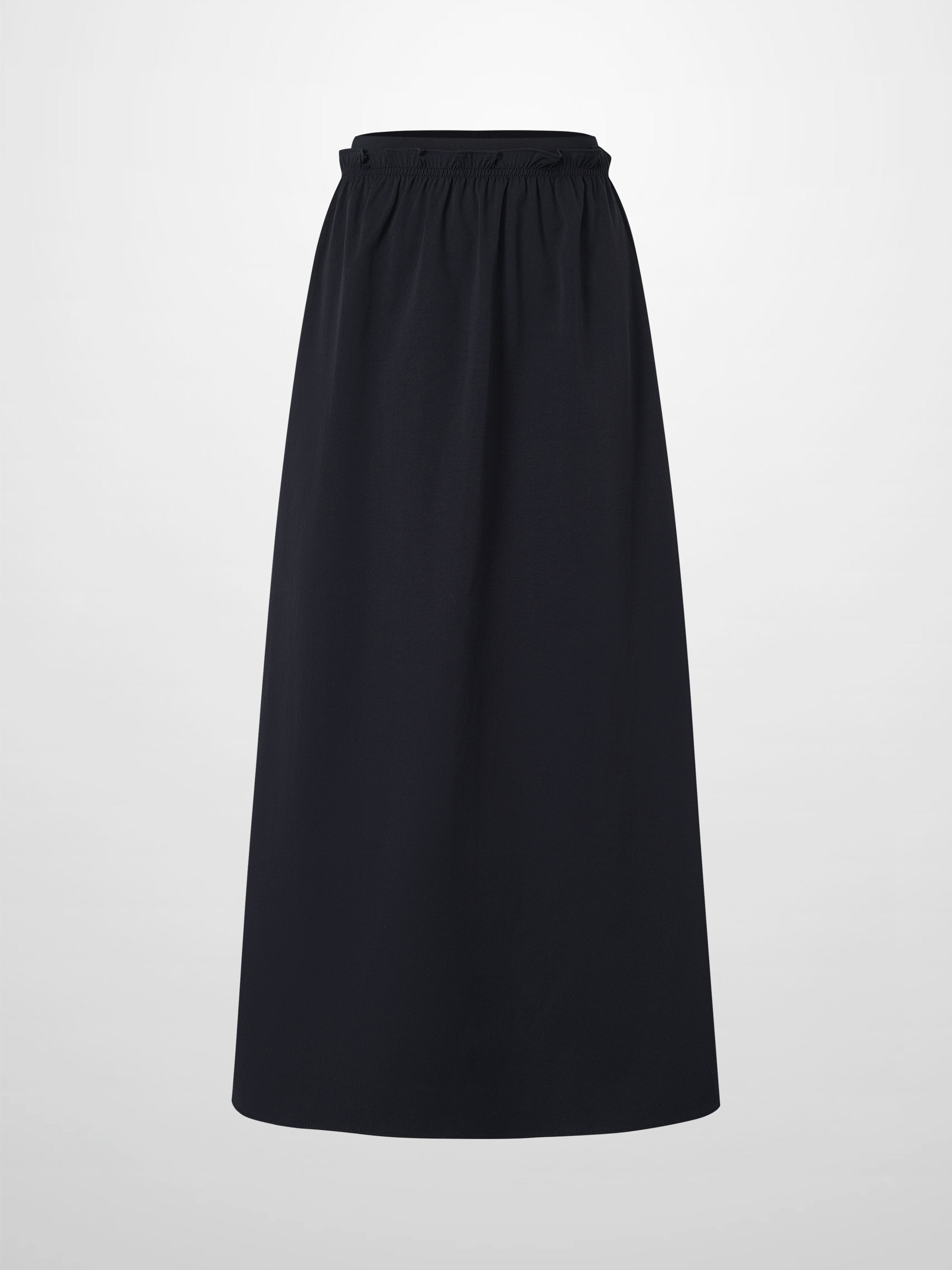 Elastic Waist Ruffle Skirt-Navy