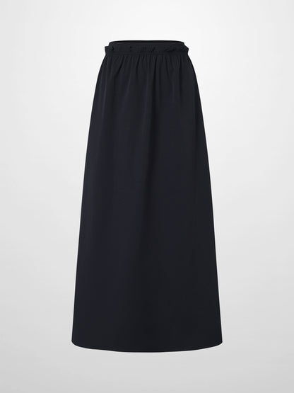 Elastic Waist Ruffle Skirt-Navy