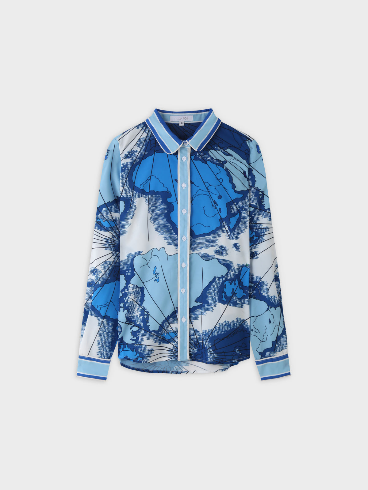 GEOGRAPHIC BLOUSE-BLUE/WHITE