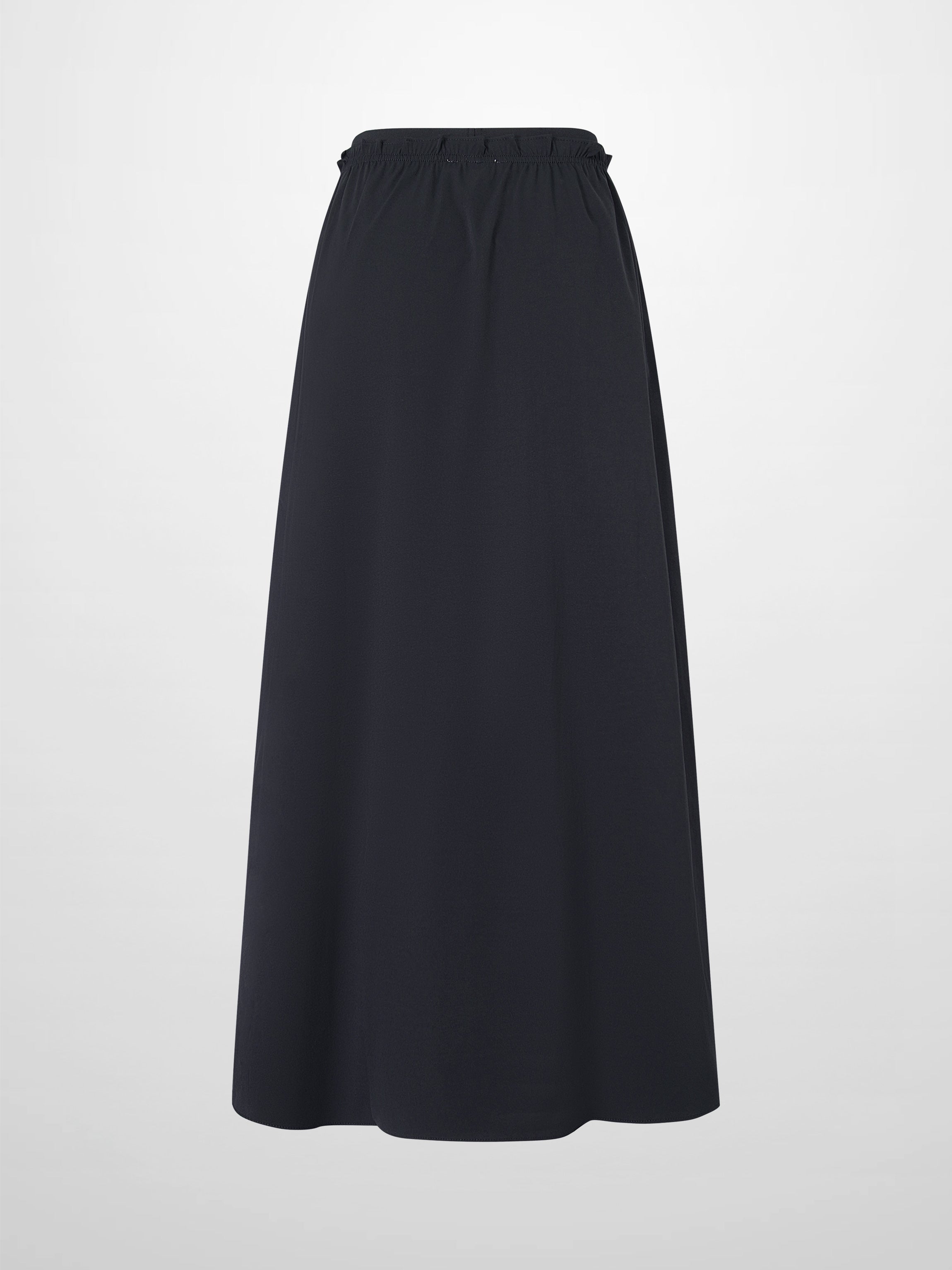 Elastic Waist Ruffle Skirt-Navy