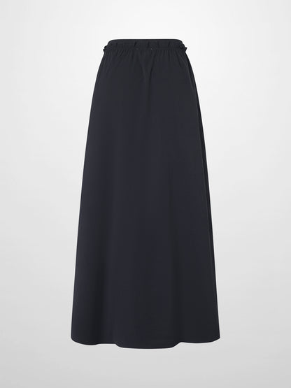 Elastic Waist Ruffle Skirt-Navy