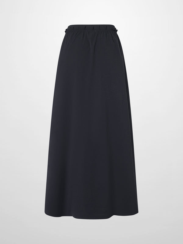 Elastic Waist Ruffle Skirt-Navy