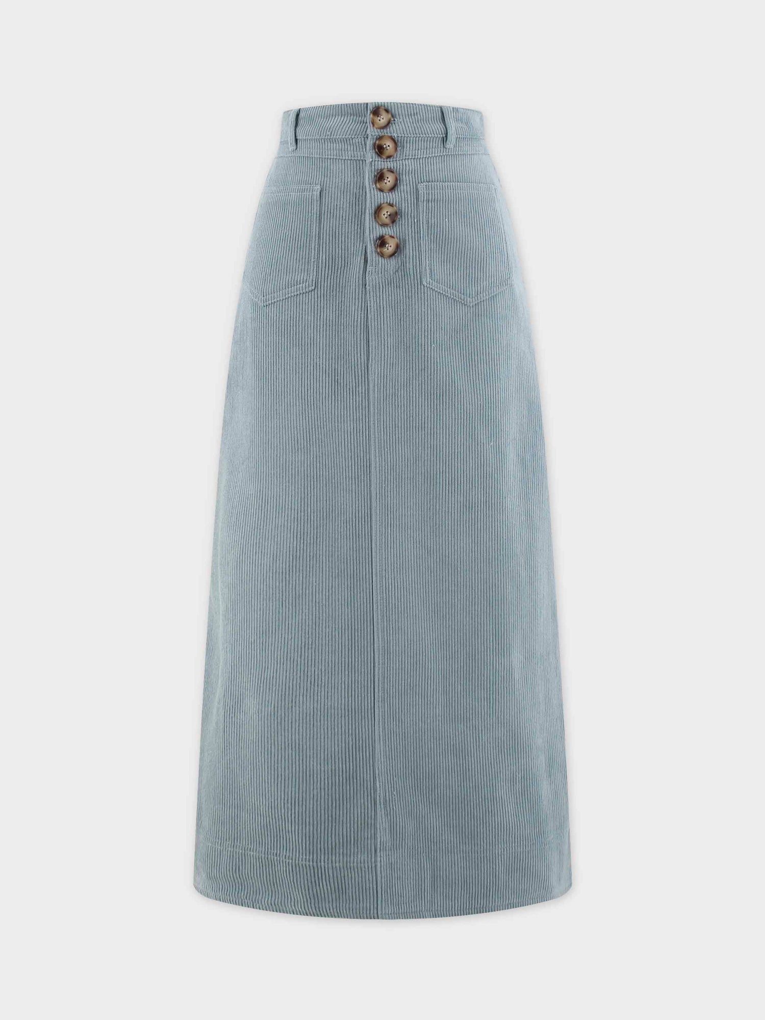 Straight Pocket Skirt-Ocean Blue