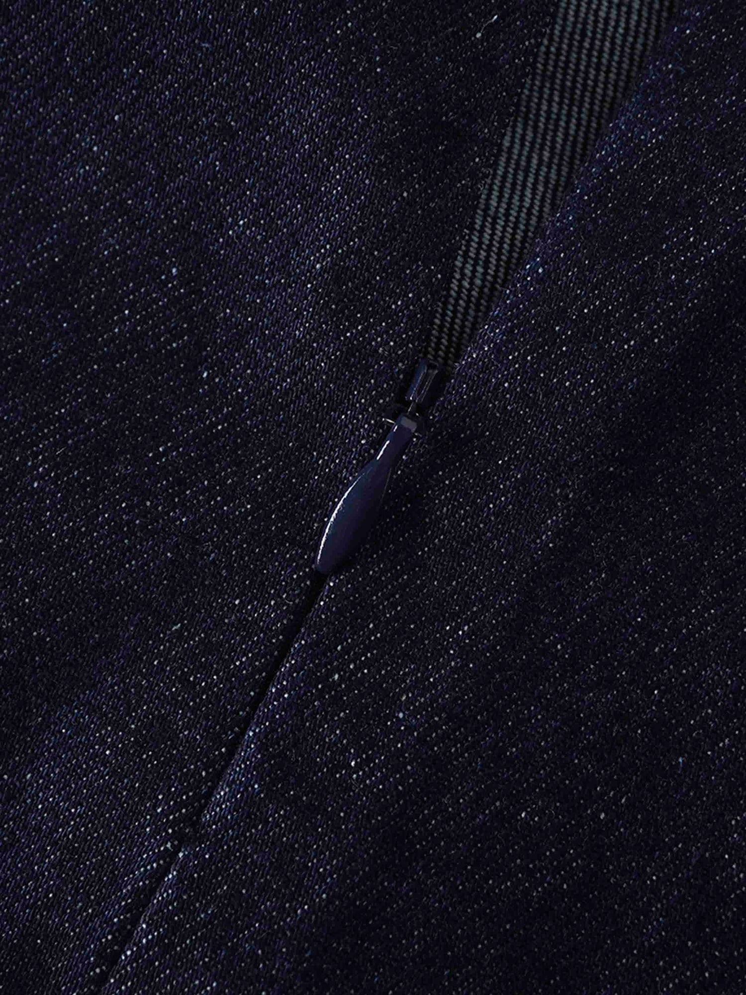 Tailored Seamed Denim Skirt-Blue
