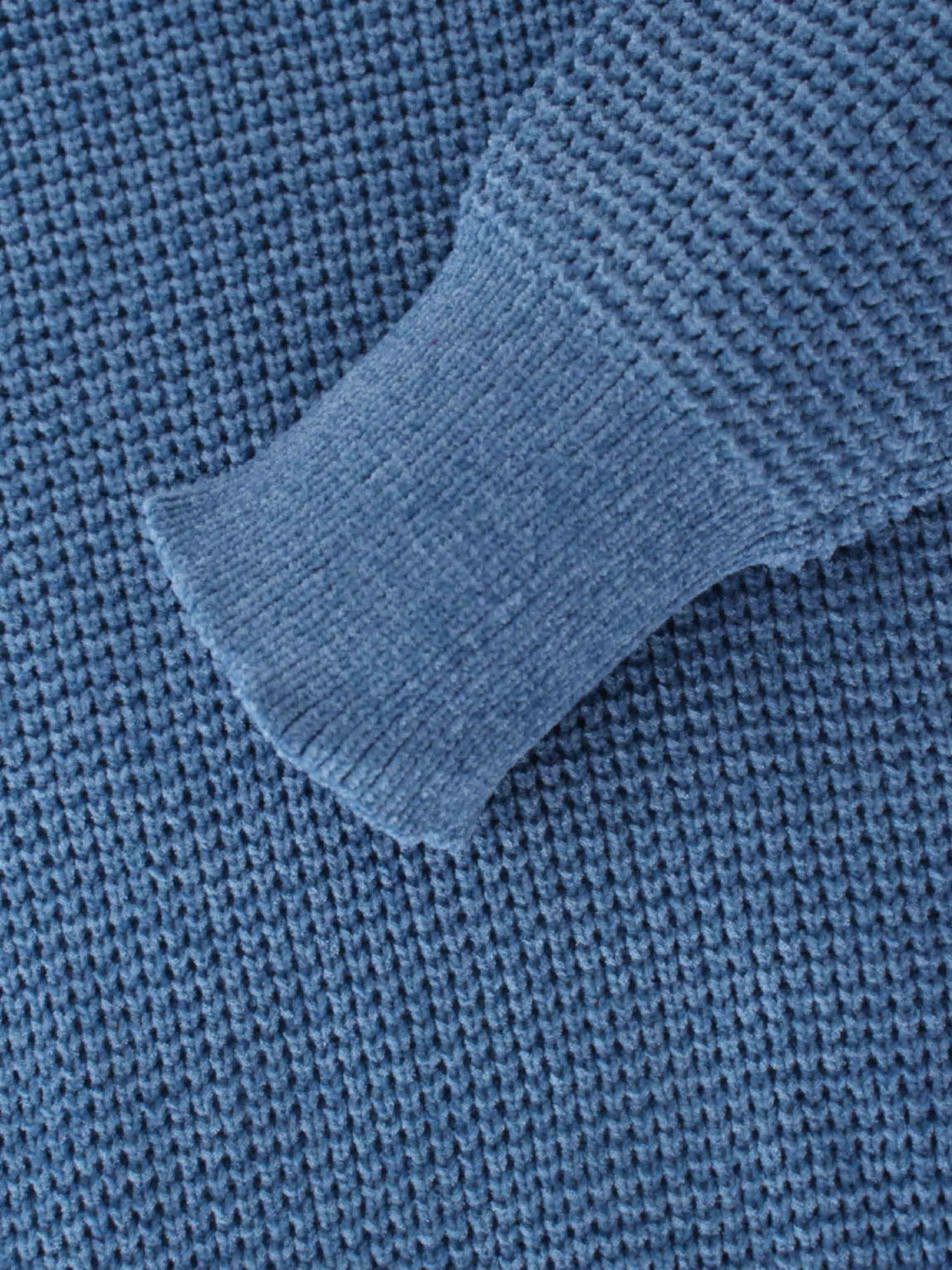 Chenille Waffle Sweater-Periwinkle