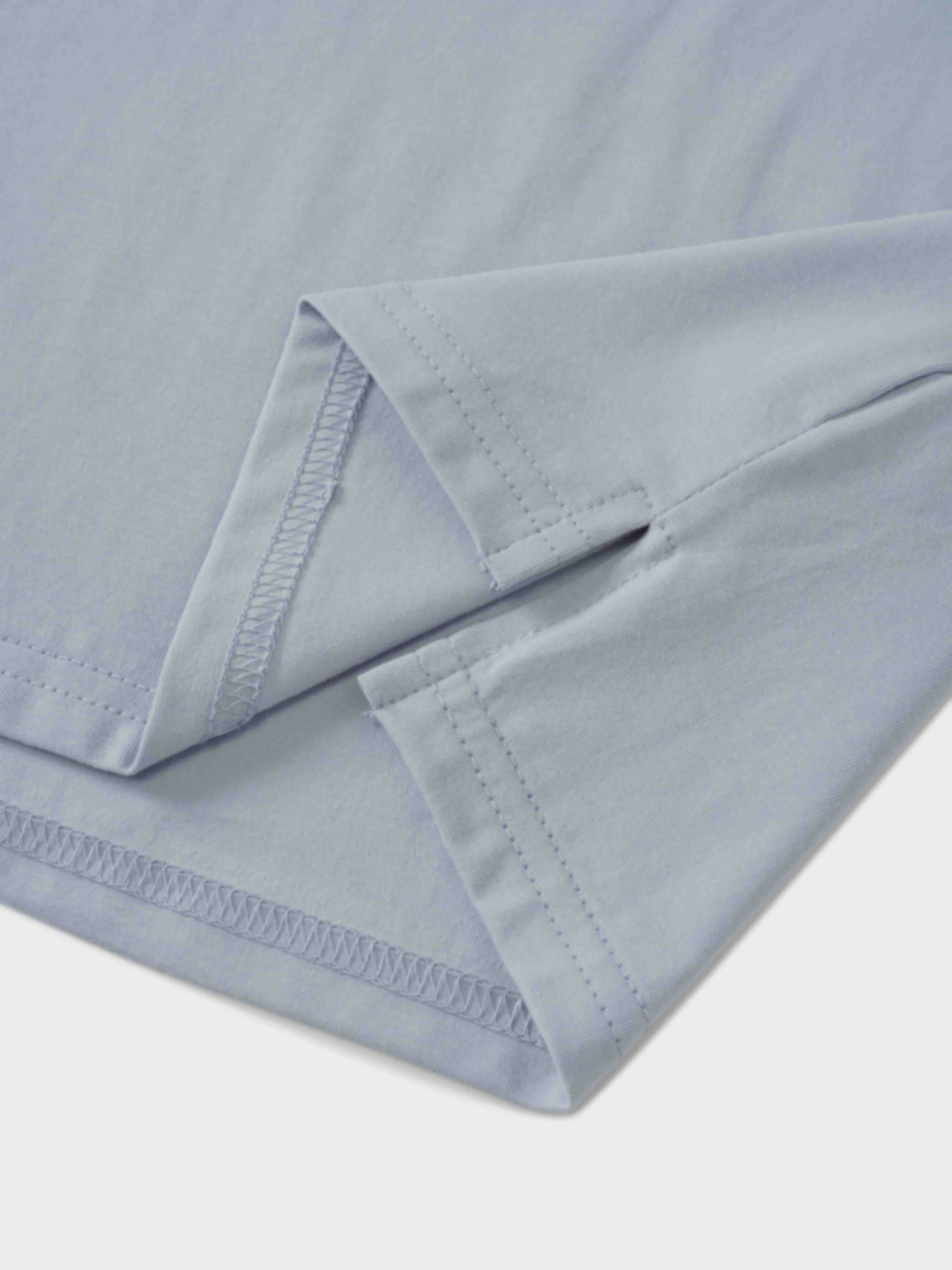 Cropped Boxy Tee-Light Blue