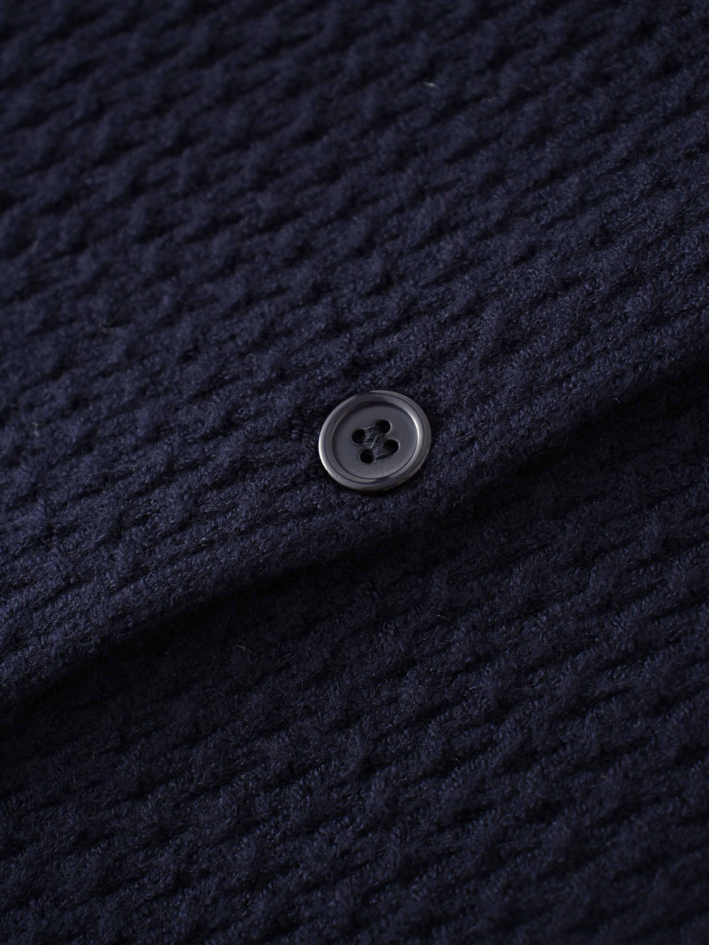 Textured Crew Cardigan-Navy