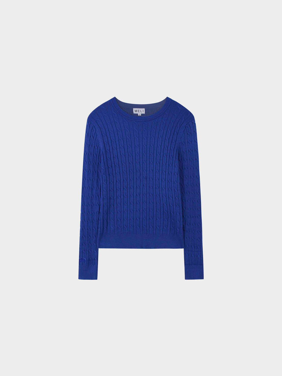 Knit Cable Sweater-Cobalt Blue