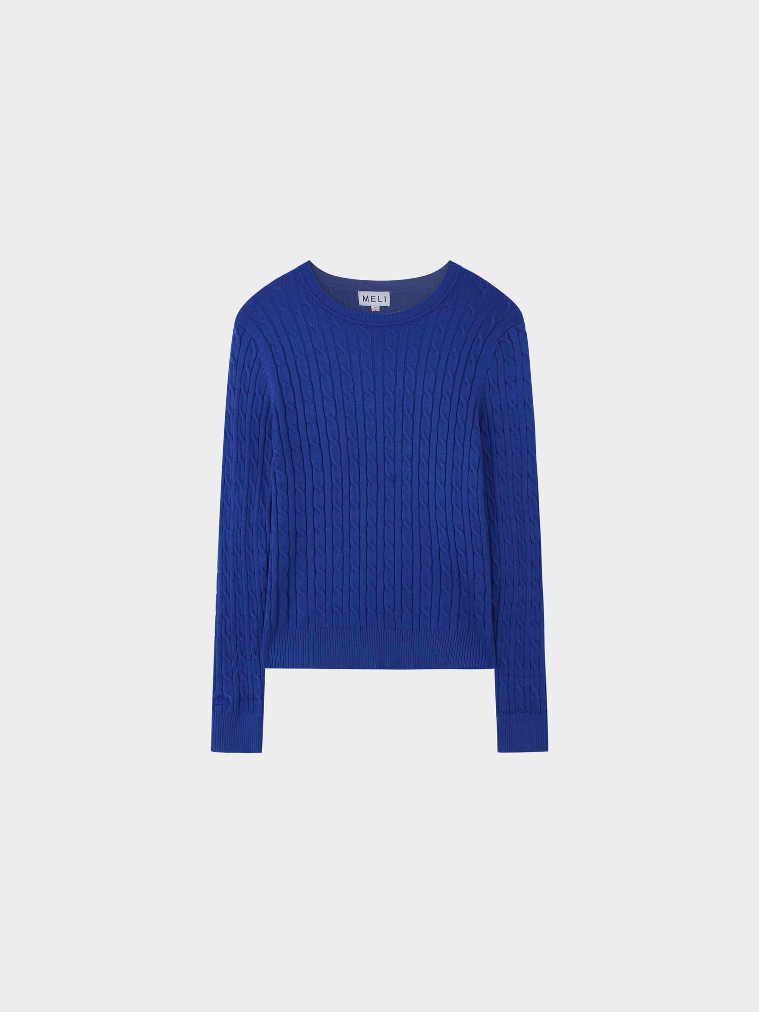 Knit Cable Sweater-Cobalt Blue